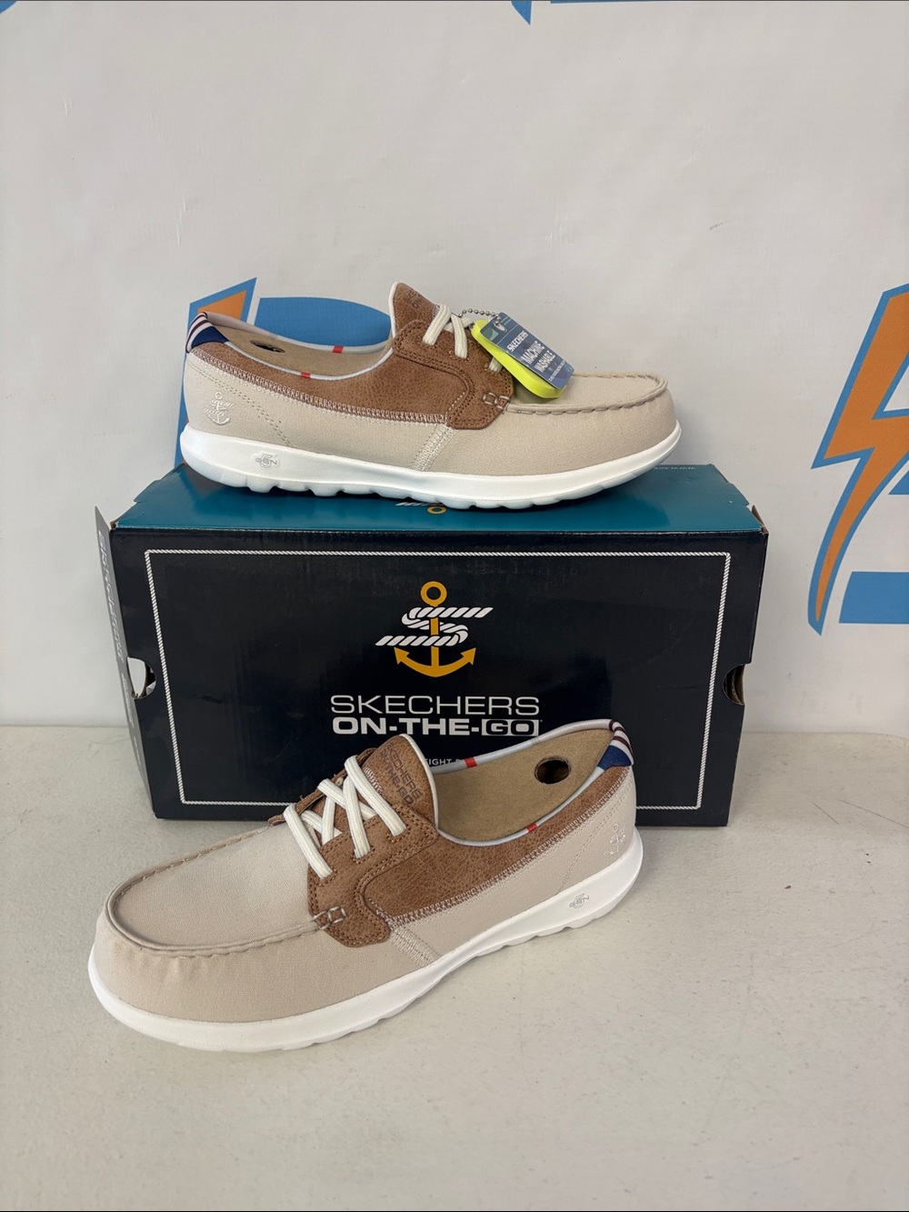 Skechers Men's Boat Shoe in Beige and Brown